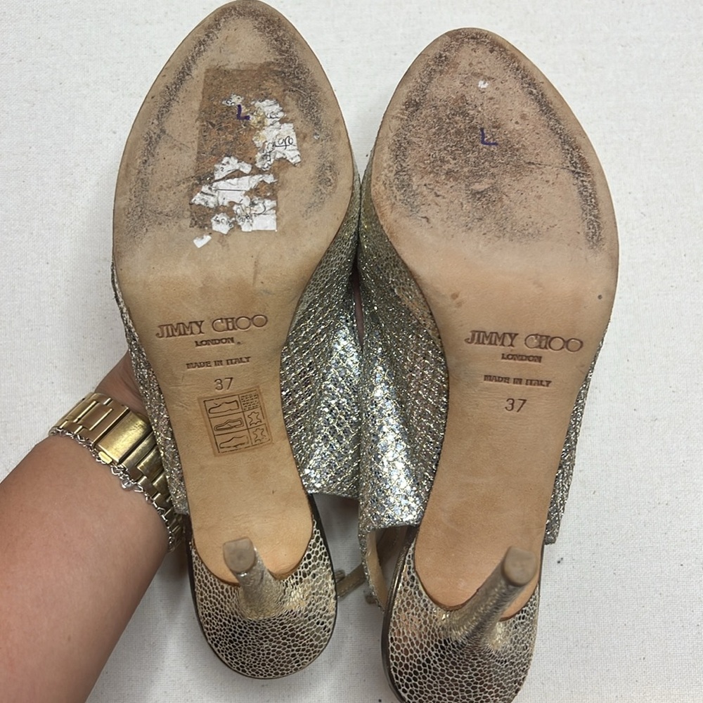 Jimmy Choo Glitter Accents Slingback Pumps Women's. Size 7 - Picture 5 of 6